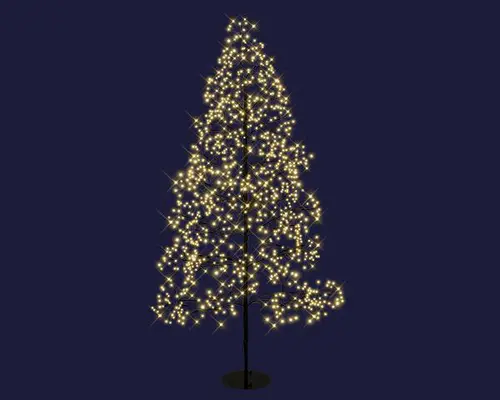 Extérieur essentiel:Arbre lumineux noir à 600 micro-LED blanc chaud + 150 flash intérieur/extérieur - 120 cm