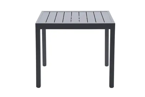 Pour aménager le jardin：Table de jardin Zinnia 4 à 6 places coloris gris anthracite en aluminium - 88,5 à 167,5 x 90 x 75 cm