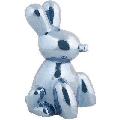Statue en céramique Balloon Bunny (Bleu foncé)