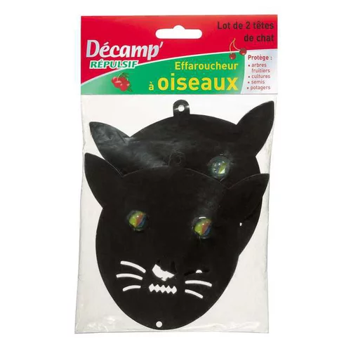 Jardin qualité:Effaroucheur oiseau tête de chat x 2