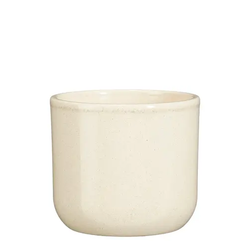 Équipement pour le jardin：Pot rond coloris beige en céramique Fedor Mica Decorations - 12, 5 x Ø 14 cm