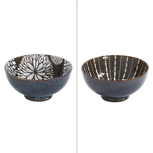Sélection nature:Saladier Penjab coloris marron en porcelaine - Ø 20 cm