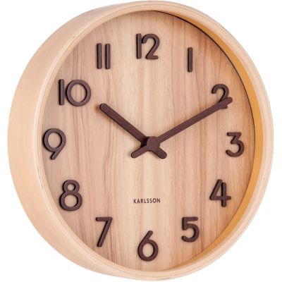 Horloge en bois Pure 22 cm (Naturel)