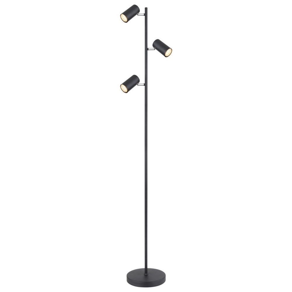 Lampadaire multi-bras noir mat 3x GU10