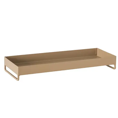 Nature maison:Plateau en fer enduit de poudre marron Mainau - 38 x 14 x 3,5 cm
