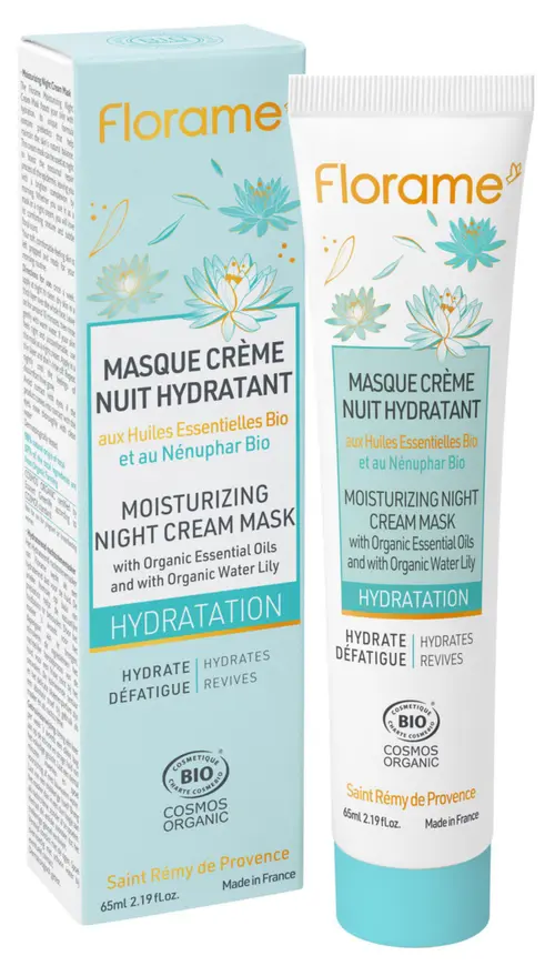 Jardin fonctionnel:Masque crème nuit hydratant Florame gamme Hydratation - 65 ml