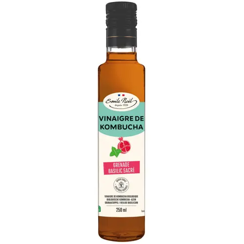Pour créer votre espace extérieur:Vinaigre de kombucha grenada basilic bio Émile Noël - 250 ml