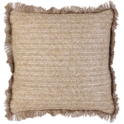 Coussin à franges en raphia 40 cm (Naturel)