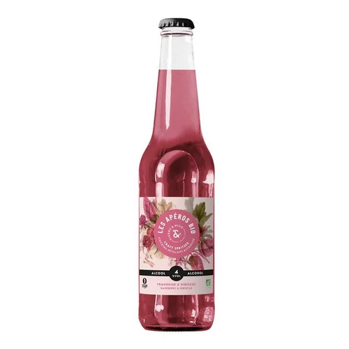 Extérieur plaisir：Spritzer au vin framboise hibiscus bio 4% d'alcool Pierre & Nico - 27,5 cl