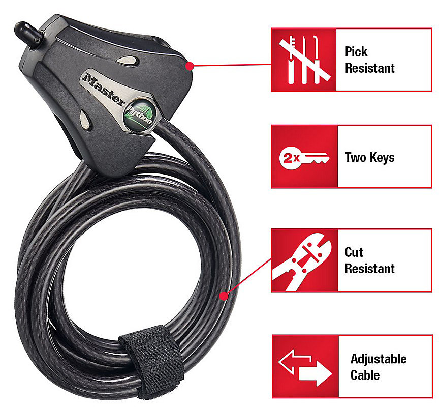 Antivol – Câble de verrouillage Master Lock Python (Réf : 8418Eurd)