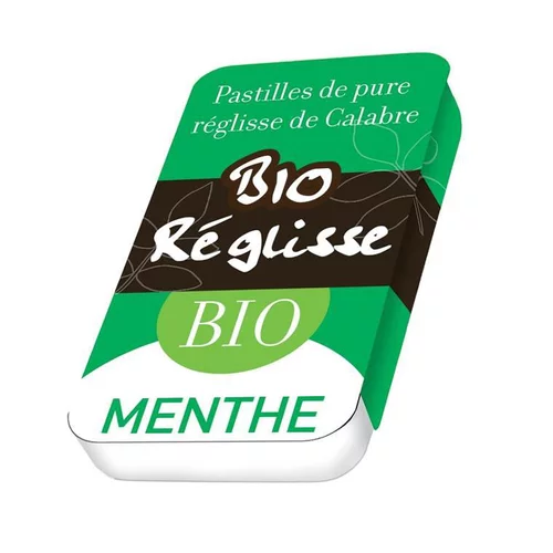 Bien dehors：Pastilles réglisse à la menthe de Calabre Bio - 10 g