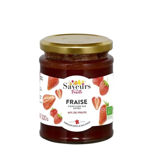 Pour un extérieur à votre image:Confiture Extra de fraise bio - 320 g