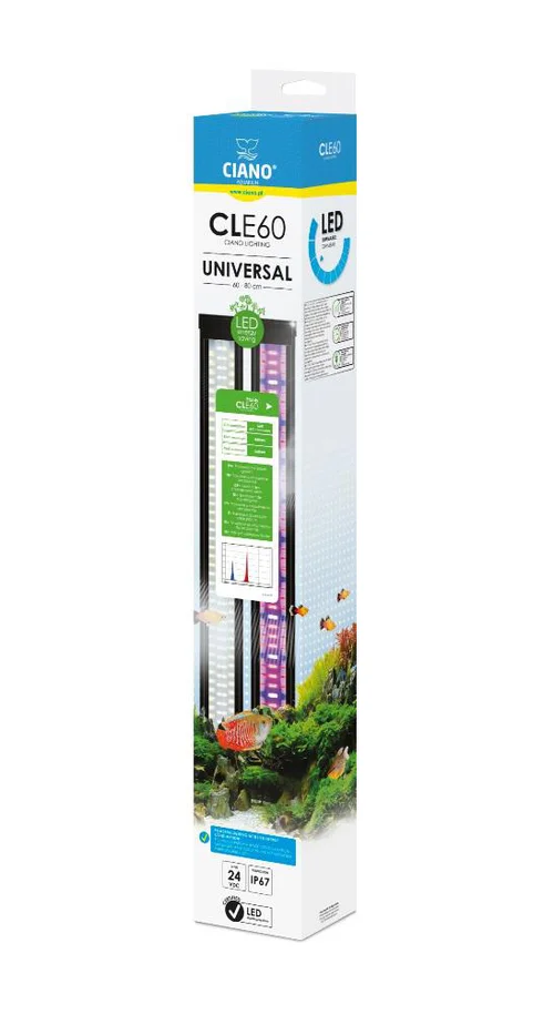 Univers jardin：Rampe LED pour aquarium coloris blanc Plantes Ciano - 60 cm