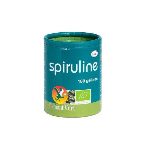 Solution maison：Spiruline bio 400 mg Flamant vert - 180 gélules