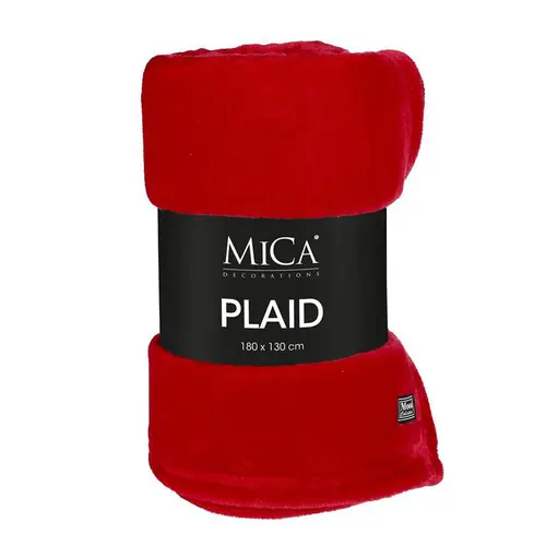 Confort extérieur：Plaid rouge vif en polyester Mica Famke - 180 x 130 cm