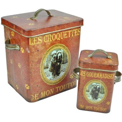 Boîtes à croquettes Mon toutou (Lot de 2)