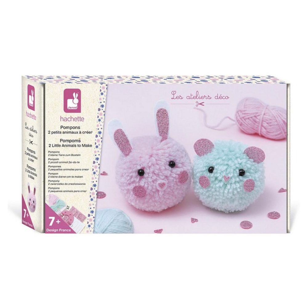 Juratoys-Janod 2 petits animaux pompons à créer