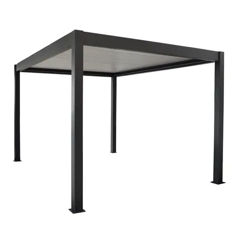 Facile extérieur:Pergola rectangulaire bioclimatique autoportée Zephir - 3 x 4 m