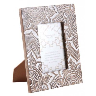 Cadre photo en manguier Mandala (Pour photo 13 x 18 cm)