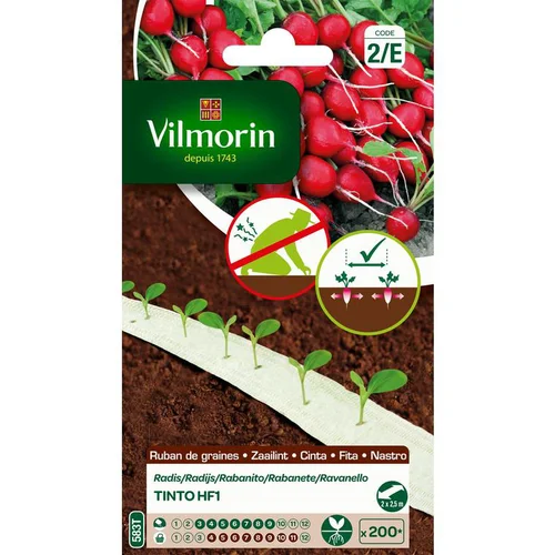 Choix pour le jardin:Ruban de graines de Radis Tinto Vilmorin