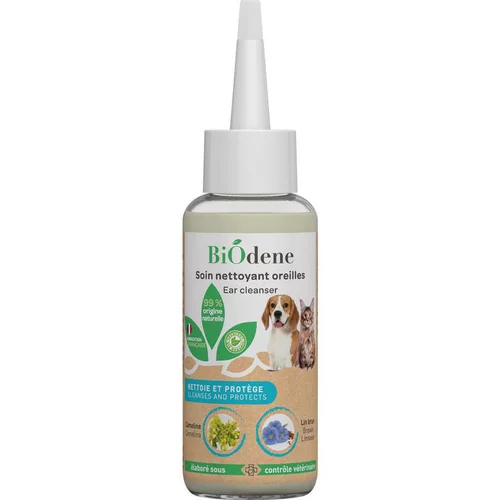 Pour un extérieur agréable：Soin nettoyant oreilles pour chien et chat Biodène – 100 ml