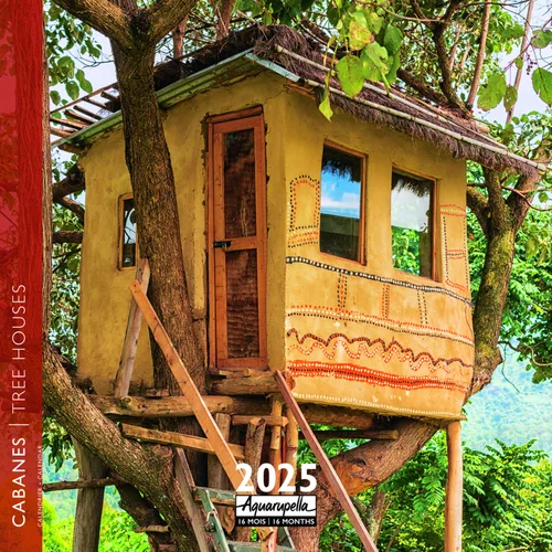 Sélection extérieure:Calendrier 2025 cabane coloris multicolore Aquarupella - 30 x 30 cm