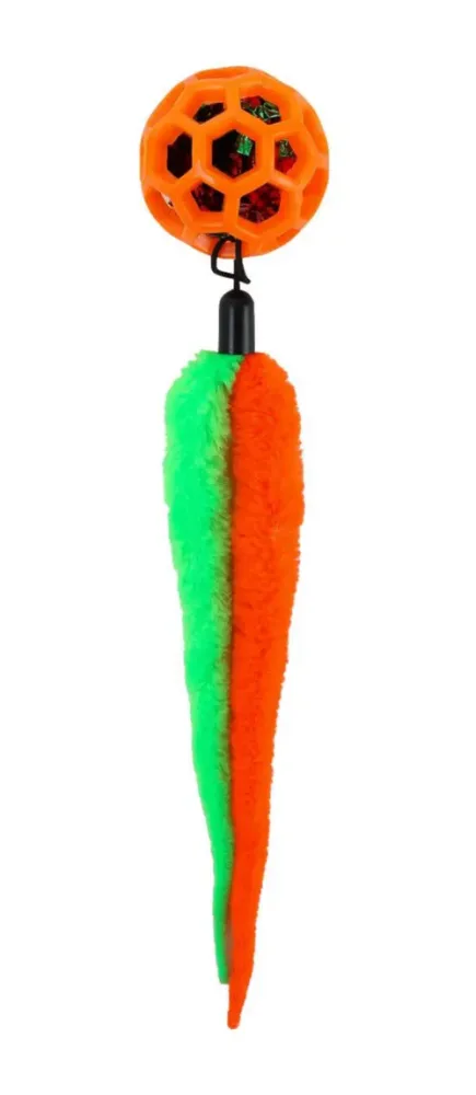 Pour votre espace：Jouet pour chat balle et queue chenilles coloris orange Wouapy - Ø 4,8 cm