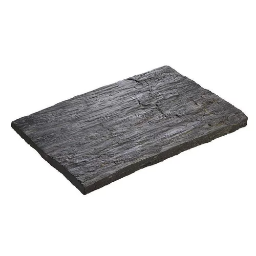 Jardin au naturel：Pas de cheminement rectangle en béton coulé ton ardoise aspect schiste Hairie Grandon - 40 x 29 cm