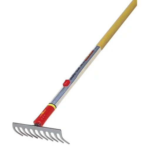 Pratique jardin:Râteau 10 dents coloris métal 19 cm