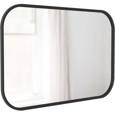 Miroir rectangulaire rebord caoutchouc 61 x 91 cm Hub (Noir)