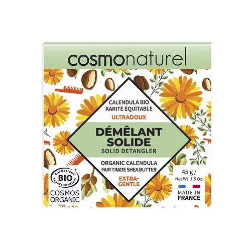 Une touche pratique à l’extérieur：Démêlant solide ultra doux calendula et karité Cosmo Naturel - 45 g