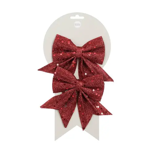 Loisirs au jardin：Lot de 2 nœuds décoratifs rouge foncé - 12 x 13 cm