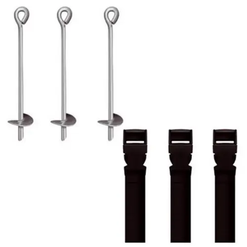 Bien pratique au jardin：Kit de scellements 3 piquets pour trampolines Trigano