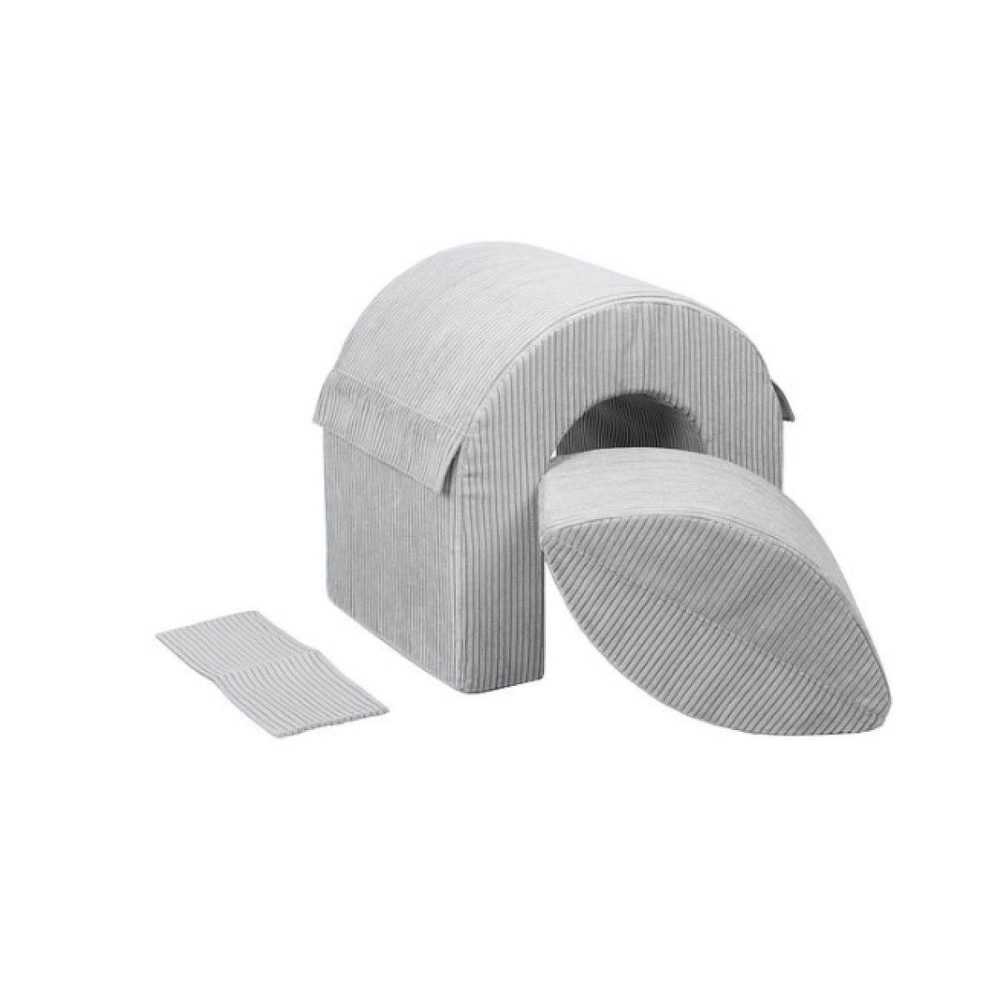 VELINDA Set de 2 blocs en mousse gris velours côtelé