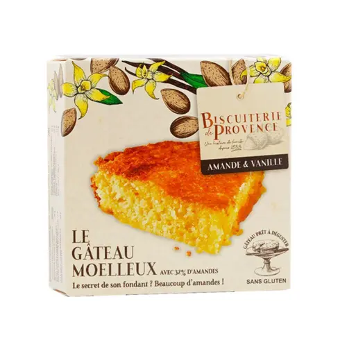 Pour vos espaces verts:Gâteau moelleux amande & vanille Biscuiterie de Provence - 120 g