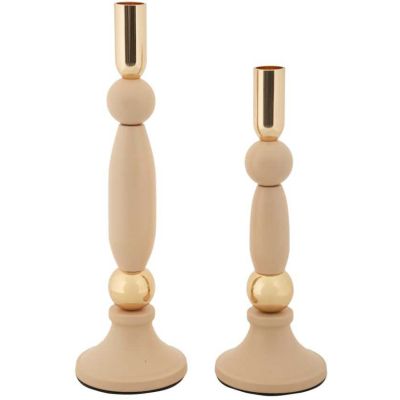 Bougeoir en métal Strek (Lot de 2) (Rose et doré)