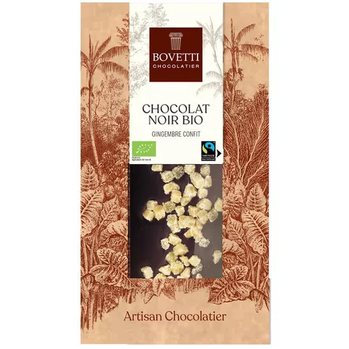 Autour du jardin：Chocolat noir bio au gingembre confit - tablette de 100 g