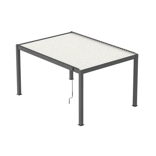 Pour tous vos projets extérieurs：Pergola autoportée Mira coloris gris en aluminium - 300 x 400 cm