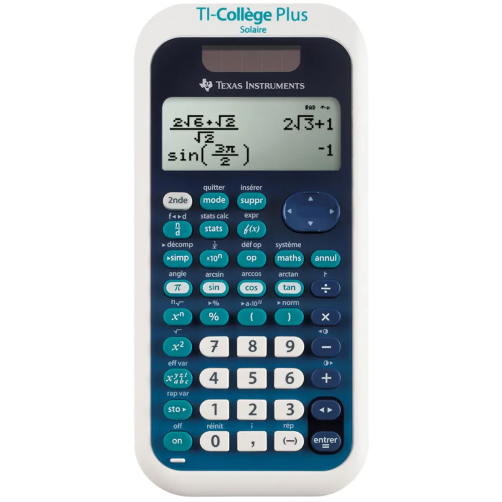 TEXAS INSTRUMENT Calculatrice scientifique TI-Collège Plus Solaire