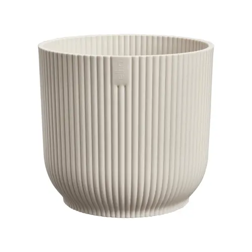 Extérieur solution:Cache-pot vibes fold coloris blanc en plastique recyclé Elho - Ø 14 cm