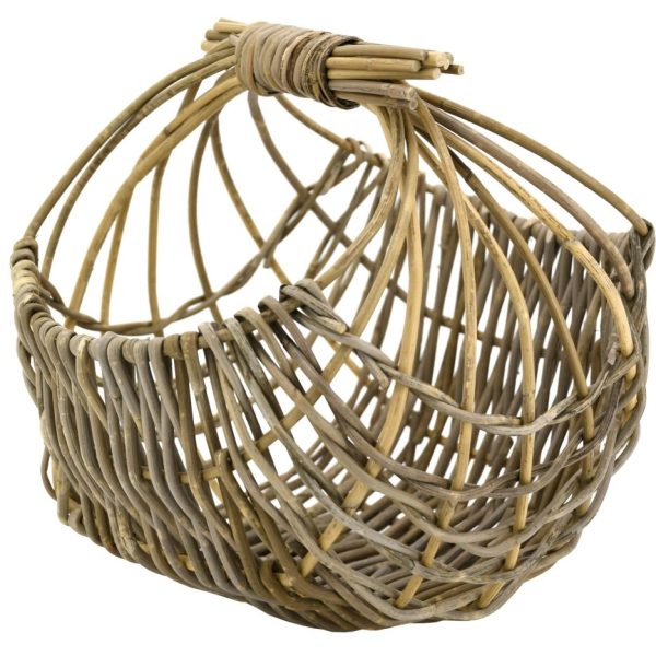 Panier arrondi ajouré en poelet gris (35 cm)