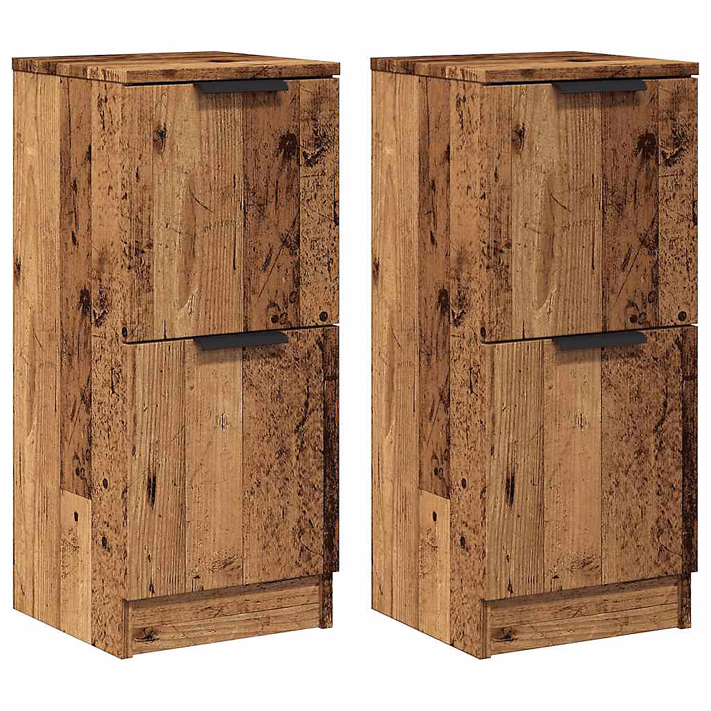 Buffets 2 pcs vieux bois 30 × 30 × 70 cm bois d'ingénierie vidaXL