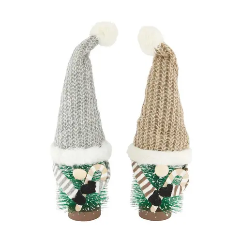 Jardin en pratique：Figurine arbre lutin avec chapeau en tissu - 10 x 10 x 28 cm