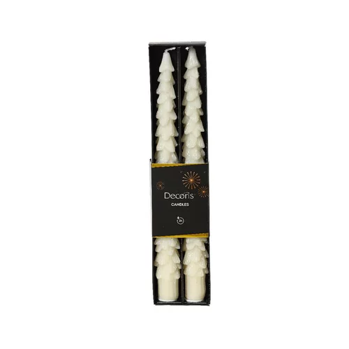 Votre jardin：Bougie cierge effet givré blanc laine x 2 - Ø 20 x H 25 cm