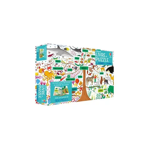 Pour vos moments au jardin:Le livre " Le monde du vivant - coffret livre et puzzle " aux Éditions Usborne Publishing