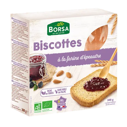 Jardin extérieur:Biscottes à la farine d’épeautre bio - 300 gr