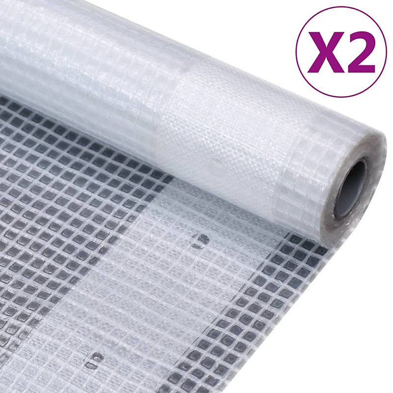Bâches Leno 2 pcs 260 g m² 4 × 2 m Blanc