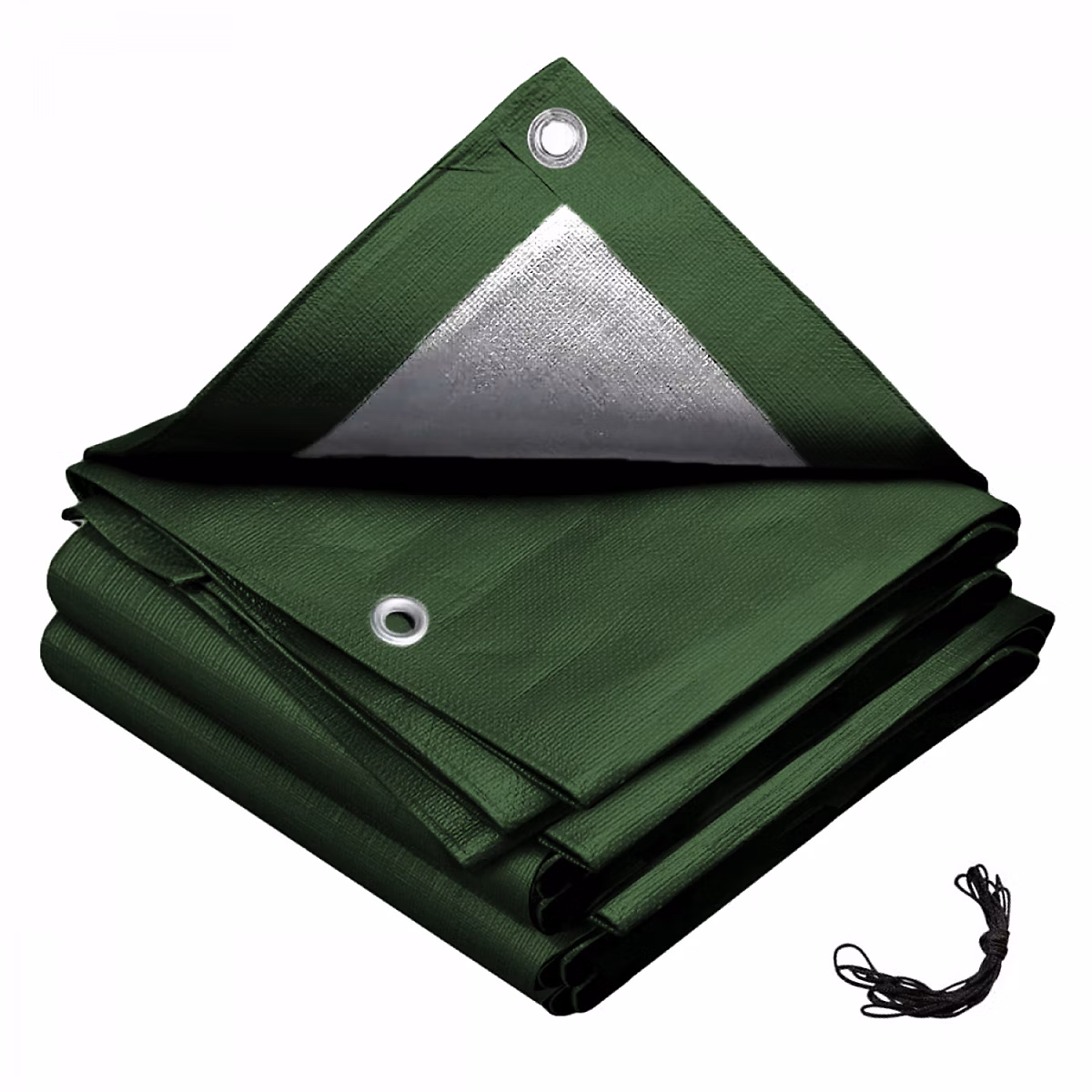 Bâche de protection extérieure universelle réversible avec œillets – 150g, 4 × 5, Gris et vert, Linxor