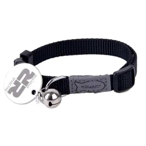 Espace vert essentiel：Collier pour chat en nylon coloris noir Wouapy Basic Line - Taille unique