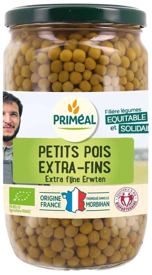 Une sélection pensée pour l’extérieur：Petits pois extra fins origine France bio en pot de 720 ml